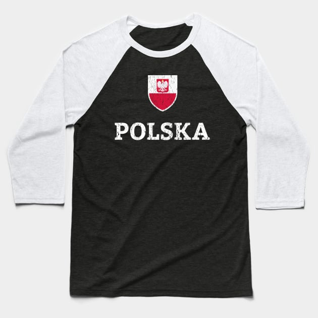 Vintage Poland Polish Football Soccer Baseball T-Shirt by vladocar